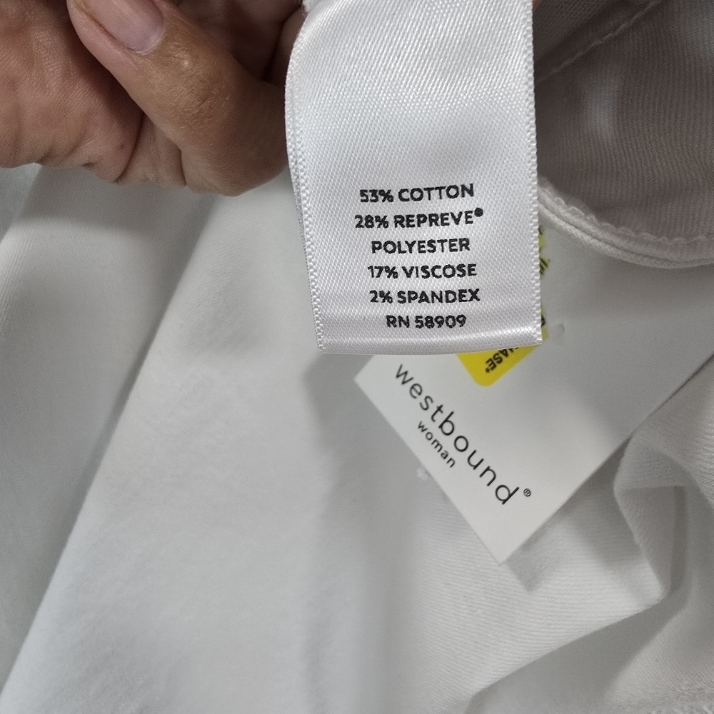 Westbound Womens High Rise Skinni White Summer Cropped Pants Size 24W - Picture 15 of 16
